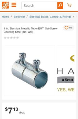 1in EMT Set Screw Coupling