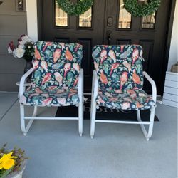 Two Chairs With Cushions Plus Extra Chair Cushion And Extra Swing Cushion