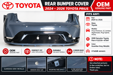 2024 to 2026 Toyota Prius Rear Bumper Cover. OEM