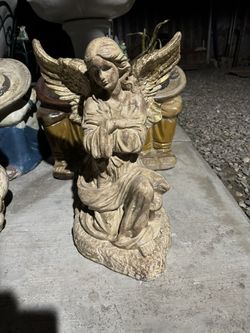 Cement Angel With Arms Crossed