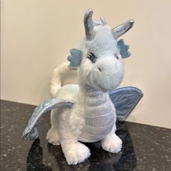 Ganz Webkinz Ice Dragon 12" Plush White Blue Stuffed Animal Toy Fantasy NO Tag 