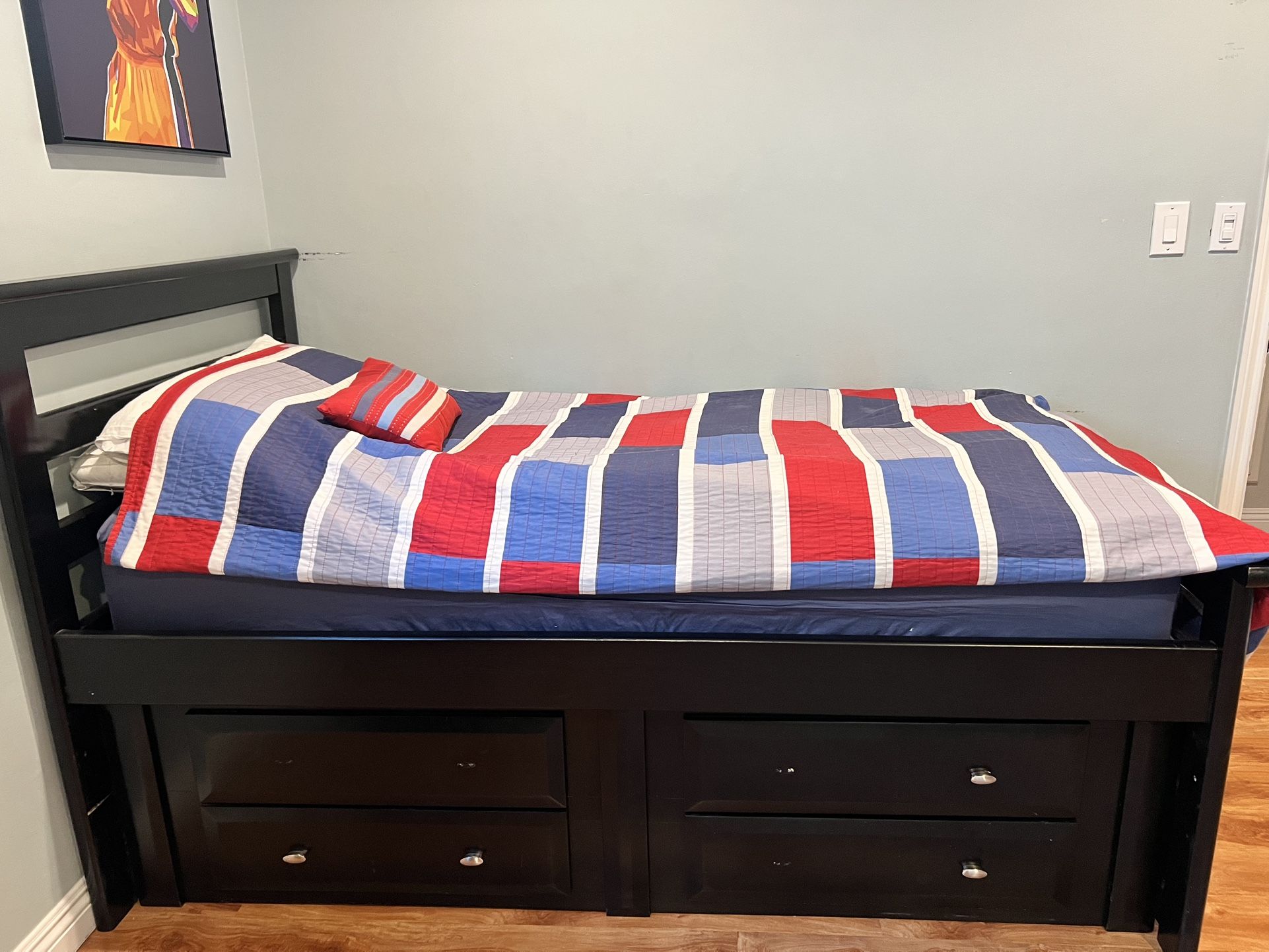 Bed Frame Black (Wooden)