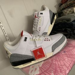 Jordan 3 White Cements Size 10, 12 New 