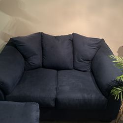 Blue Velvet Loveseat Couch