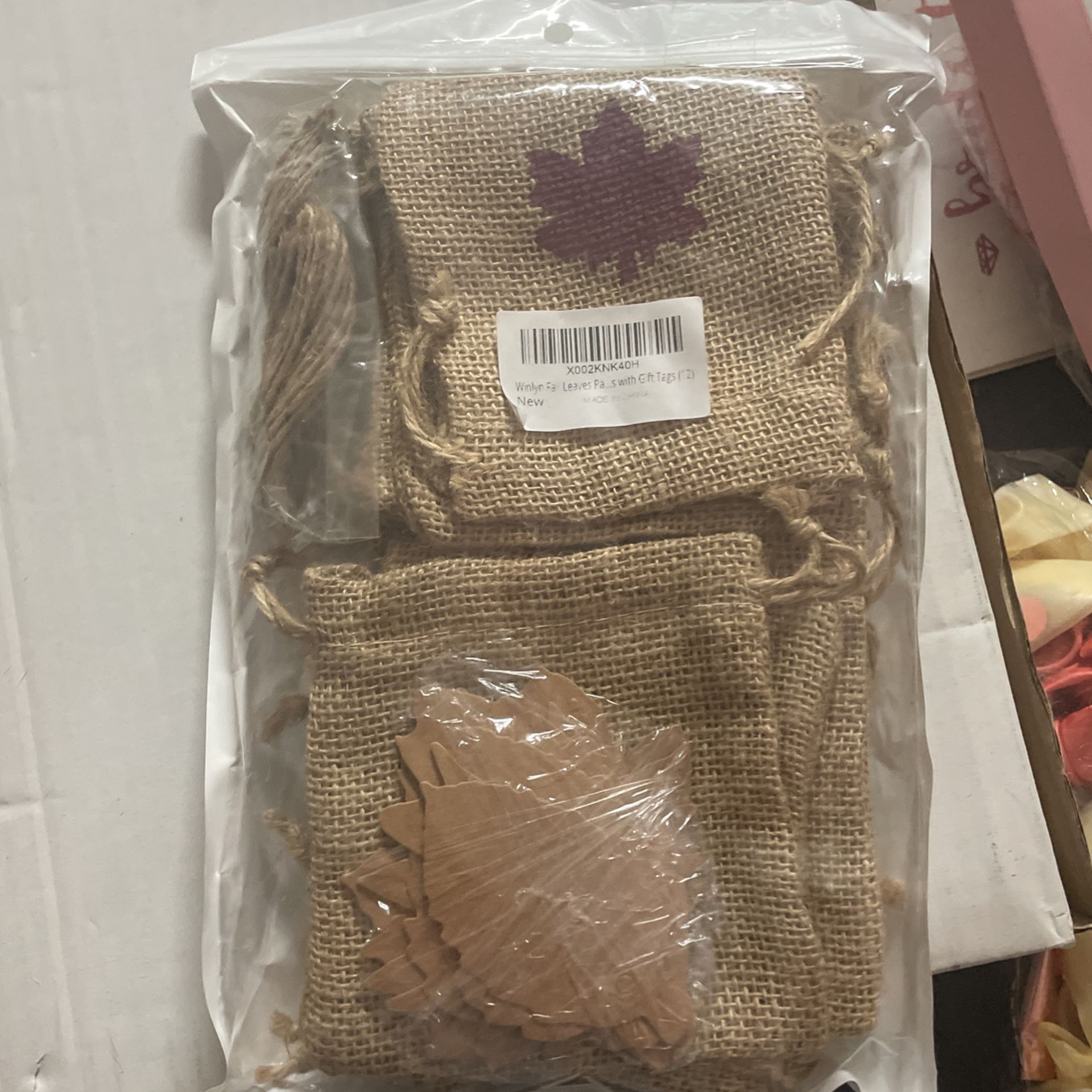 Fall Burlap Baggies With Tags