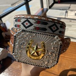 mens beaded belt