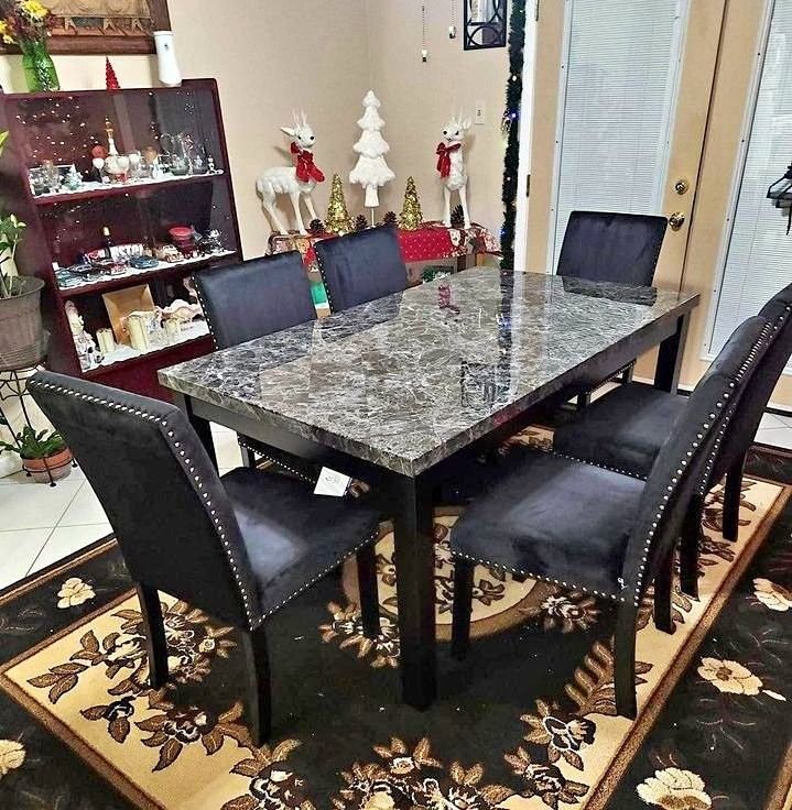 Brand New 7pc. Black dining Table Set 