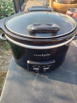 Crock-Pot One-Touch Control 6-Quart Cook & Carry Slow Cooker, Matte Black