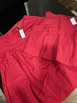 Gap Red Two-Piece Crop Top and Skirt Set