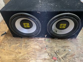 2 audiotek subwoofers in box
