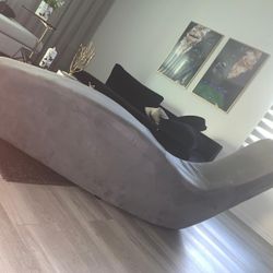 Beautiful Modern Chair Lounge Grey Velvet 
