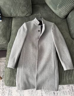 Custom Tailored Wool Coat – Slim Fit – Grey – Never Worn
