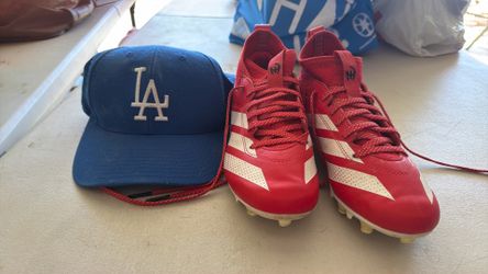 Adidas Baseball cleates and Dodgers hat