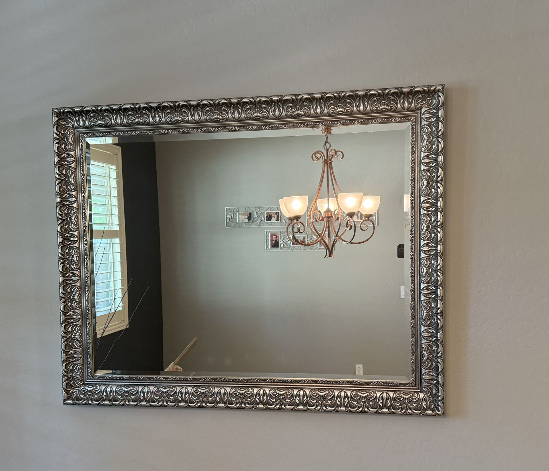 Large Antique Mirror With Sconces
