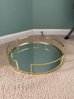 Beautiful Large 15” Golden Mirror Tray. (MUST SELL TODAY)