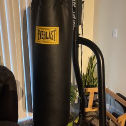 Everlast punching bag with stand and speed bag attachment 