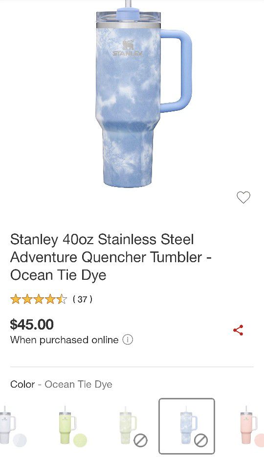 40oz Stanley Cup - Ocean Tie Dye Blue (Target Limited Release) for Sale in  Bonney Lake, WA - OfferUp