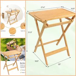 Foldable Portable Tray Table TV Desk for Living Room Kitchen Laptop Computer Stand Workstation