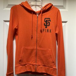 Victoria’s Secret Pink Giants Zip Up Hooded Sweater Size XS