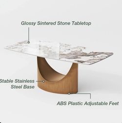Modern Dining Table with Pedestal Base 4 Chairs
