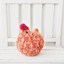 Crochet Chicken Handmade Chicken Plushie Farmhouse Decor