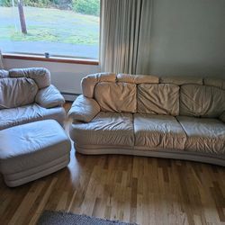 Leather Couch With Chair