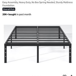 Queen Bed Frame With Box Spring & Mattress 