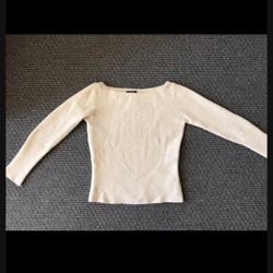 NEW Marc Jacob Designer Women Crew Neck Beige Wool-like Sweater Size S