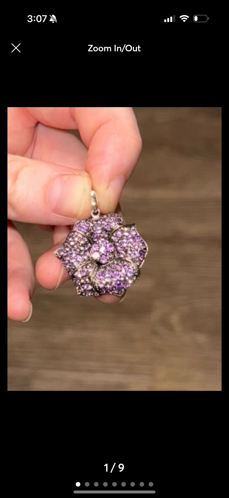 Silver amerhyst Flower Pendant