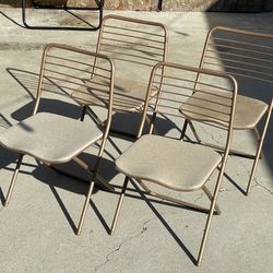 Set Of 4 Mid Century Cosco Folding Chairs