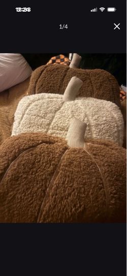 Sherpa Pumpkin Pillows Set of 3