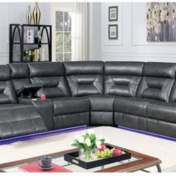 New Power Recliner Sectional Couch w/ Led Lights  ! FreeDelivery 🚚 ! Financing Available  ! 