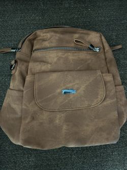 Brown Leather Mini Backpack
