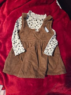 Corduroy dress with cheetah long sleeve size 18 months