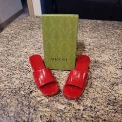 Red Gucci Heels, Size 9.5