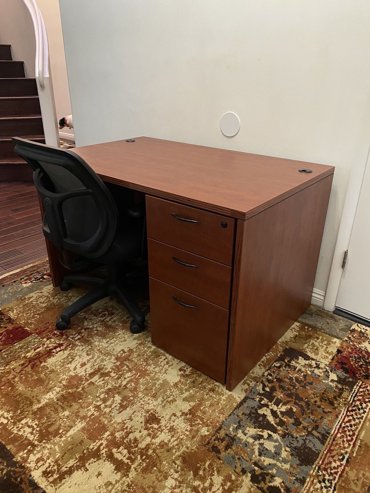 Desk & Chair (Commercial Grade Office Furniture) w/ 3 Drawer Filing Cabinet Includes Office Chair