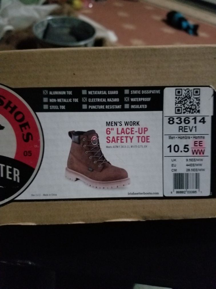 Men's Irish Setter Aluminum toe Work Boots 10.5