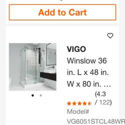 Vigo Shower Glass  New In Box Asking $750  .retail $1450. Nuevo En Caja De Lujo De Crystal Uno Disponible En Caja Inclulle Todo