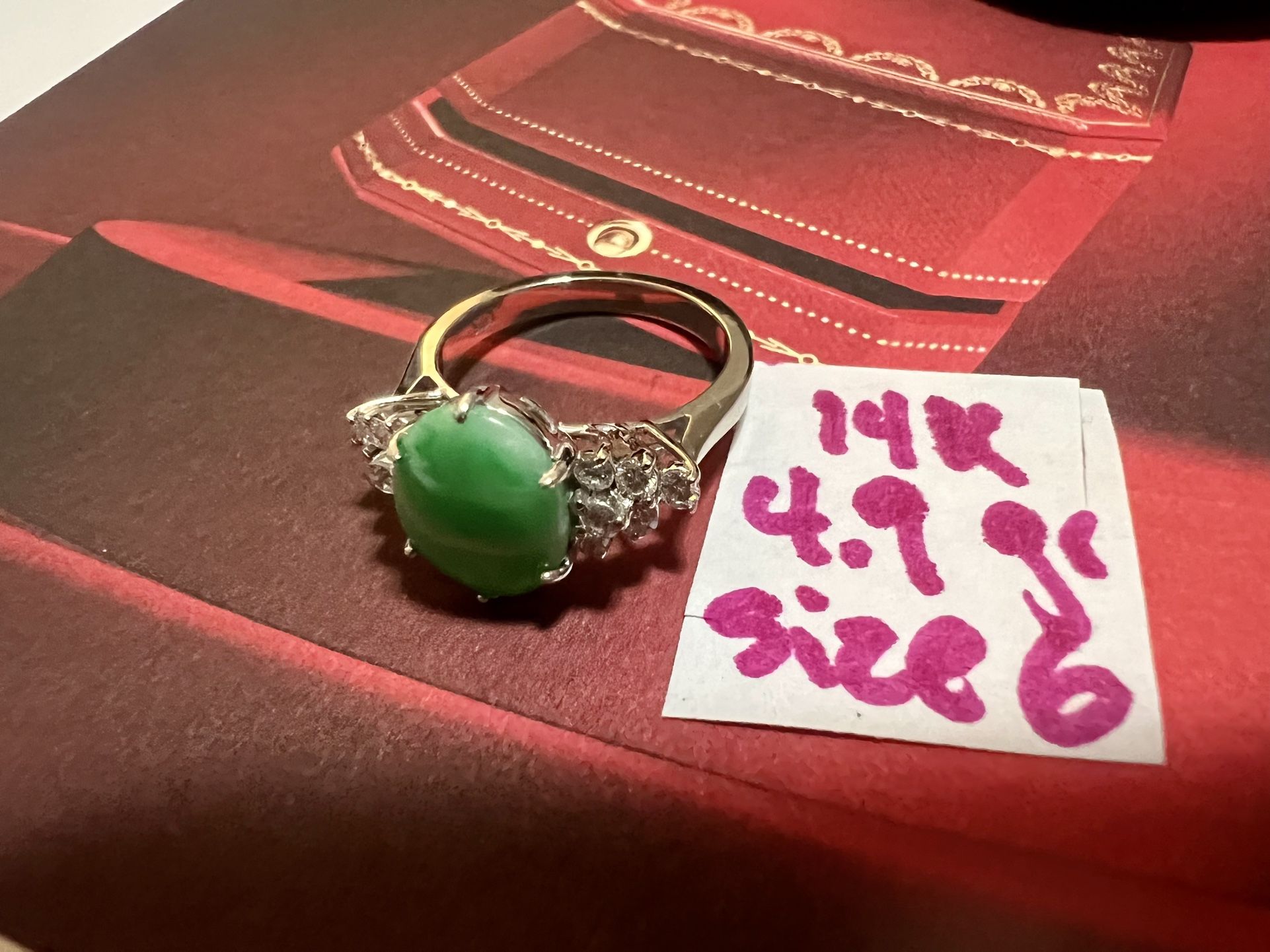 14K Solid Gold Wedding Ring With NATURAL DIAMONDS π STONES 4.9Gr Size 6