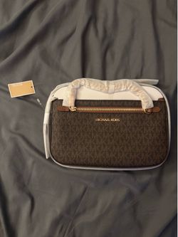 Michael Kors Women's Jet Set Signature PVC Crossbody Bag, Brown