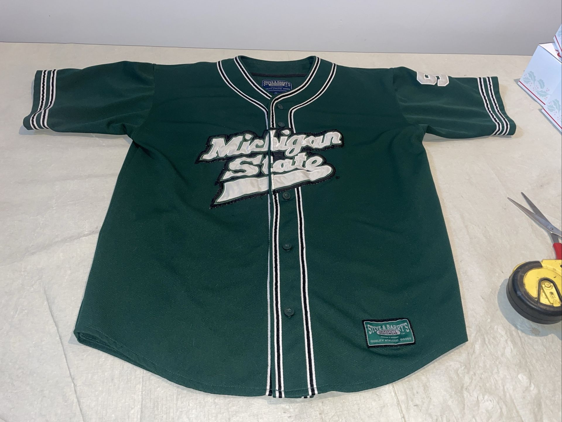 Michigan State Spartans Baseball Steve & Barrys Jersey Men Large Sewn Clean 90s