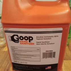 64 ounce Goop hand sanitizer.