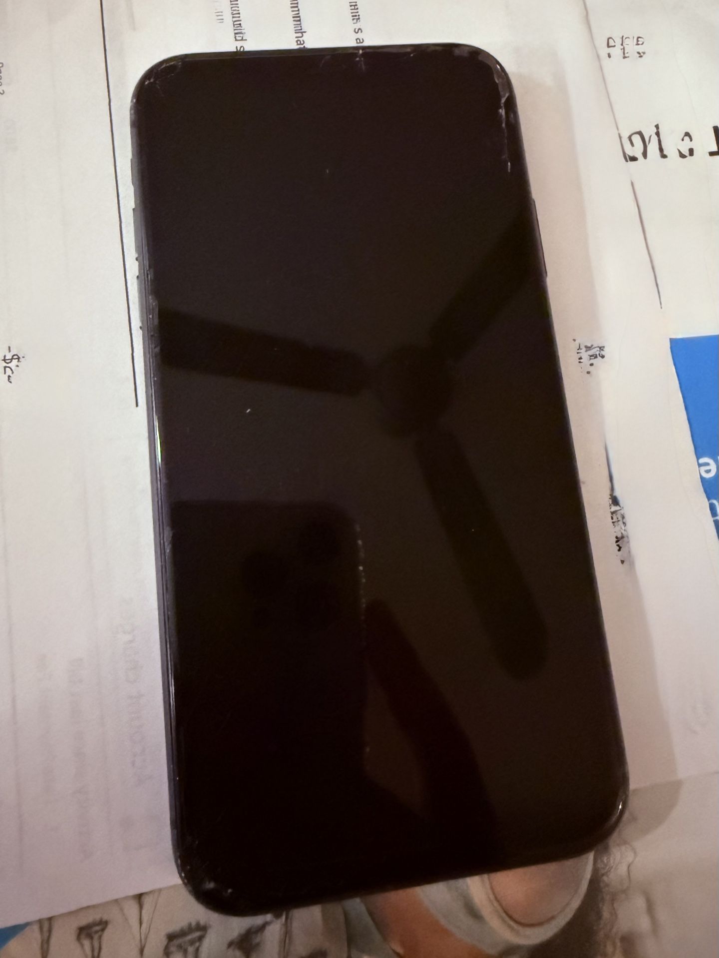 iPhone 11 cracks on back, and front, screen still perfect to use until you fix it - unlocked