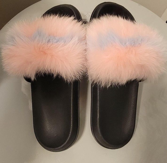 Fur Multicolored Slides