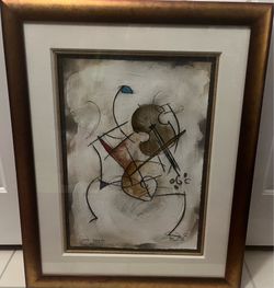 ARTIST ERIC WAUGH ACRILIC ON PAPER PROFESSIONAL MATTED & FRAMED (26” wide & 32” High)