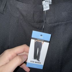NWT Steve Madden Trouser Pants, Black Size L