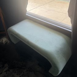 Bright Blue Velvet Bench – $60 (needs cleaning)