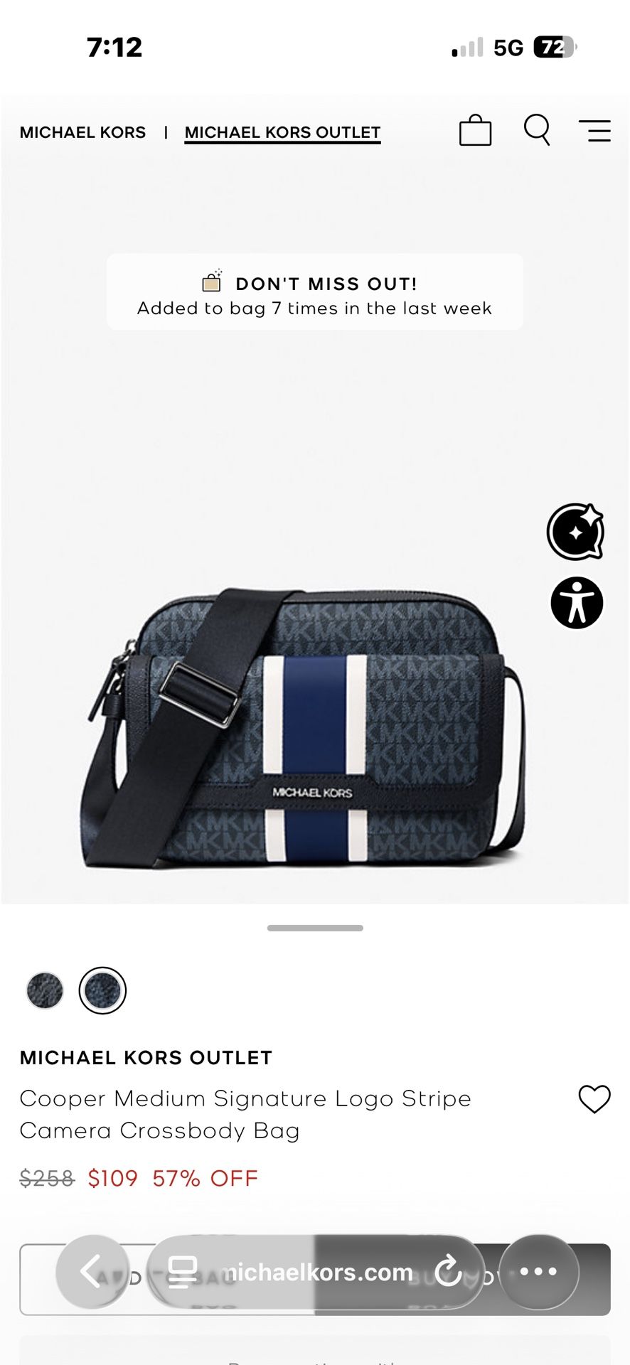 Michael Kors leather shoulder strap bag