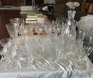 Crystal Rosenthal 12 glasses, Crystal Decanter, Crystal jam and many more crystals glasses