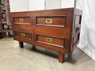 HAYAT & BROS LTD Hardwood Camel Chest with Intricate Brass Details